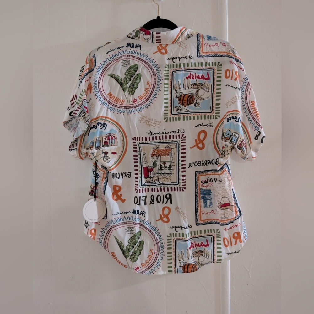 Printed Button Down Shirt NWT - image 2